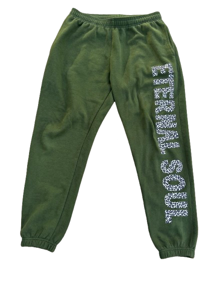 Dark Green Cheetah Print Sweats